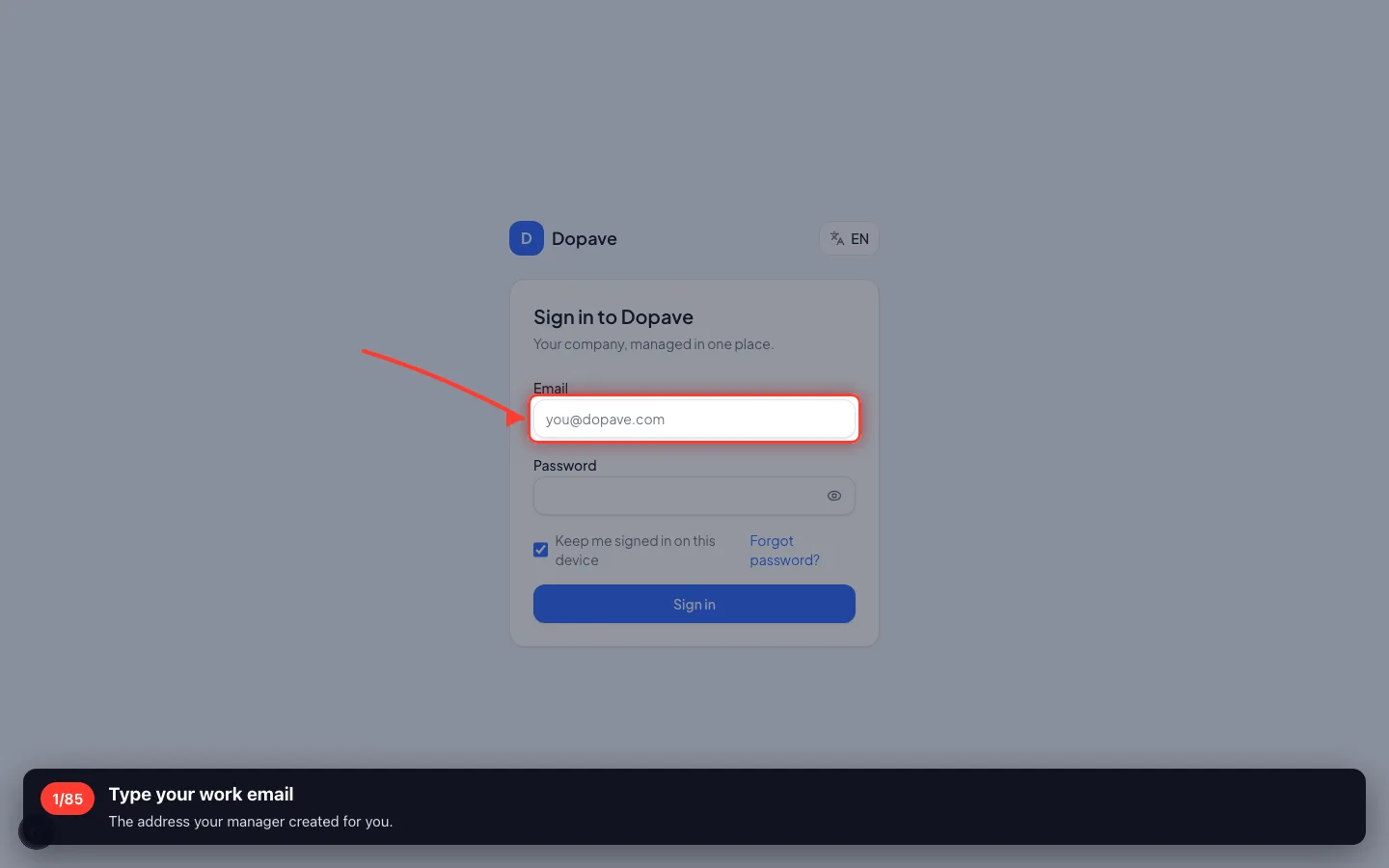 Type your work email
