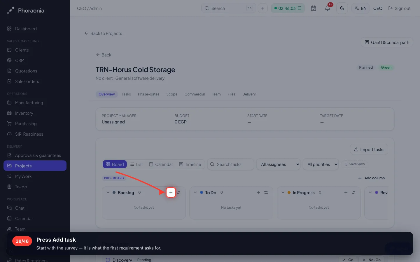 Press Add task
