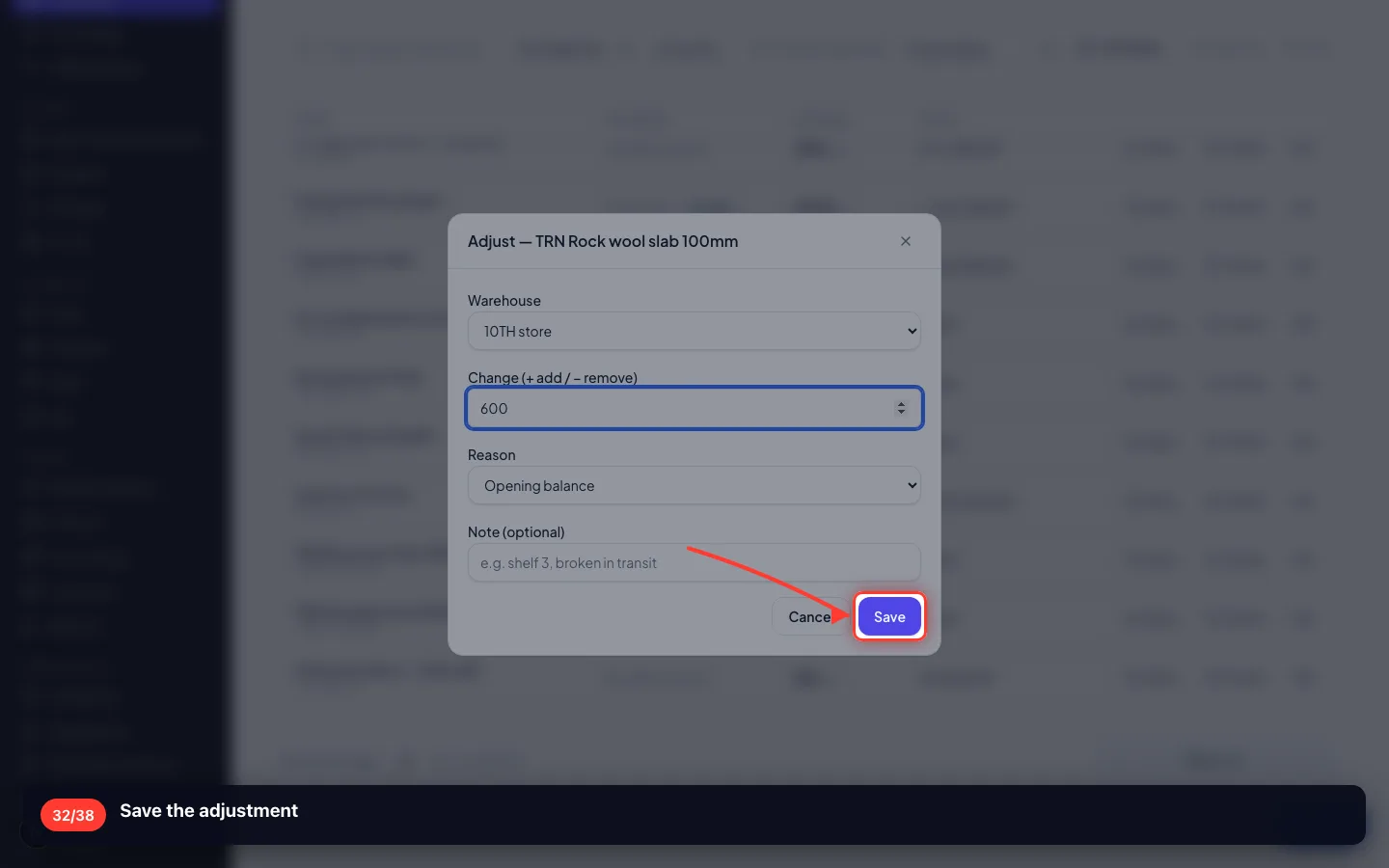 Save the adjustment