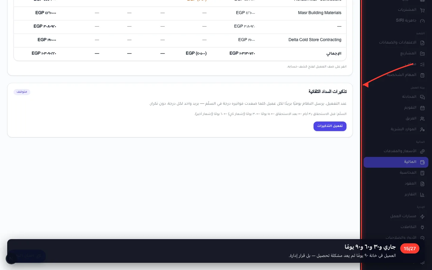 جاري و٣٠ و٦٠ و٩٠ يومًا