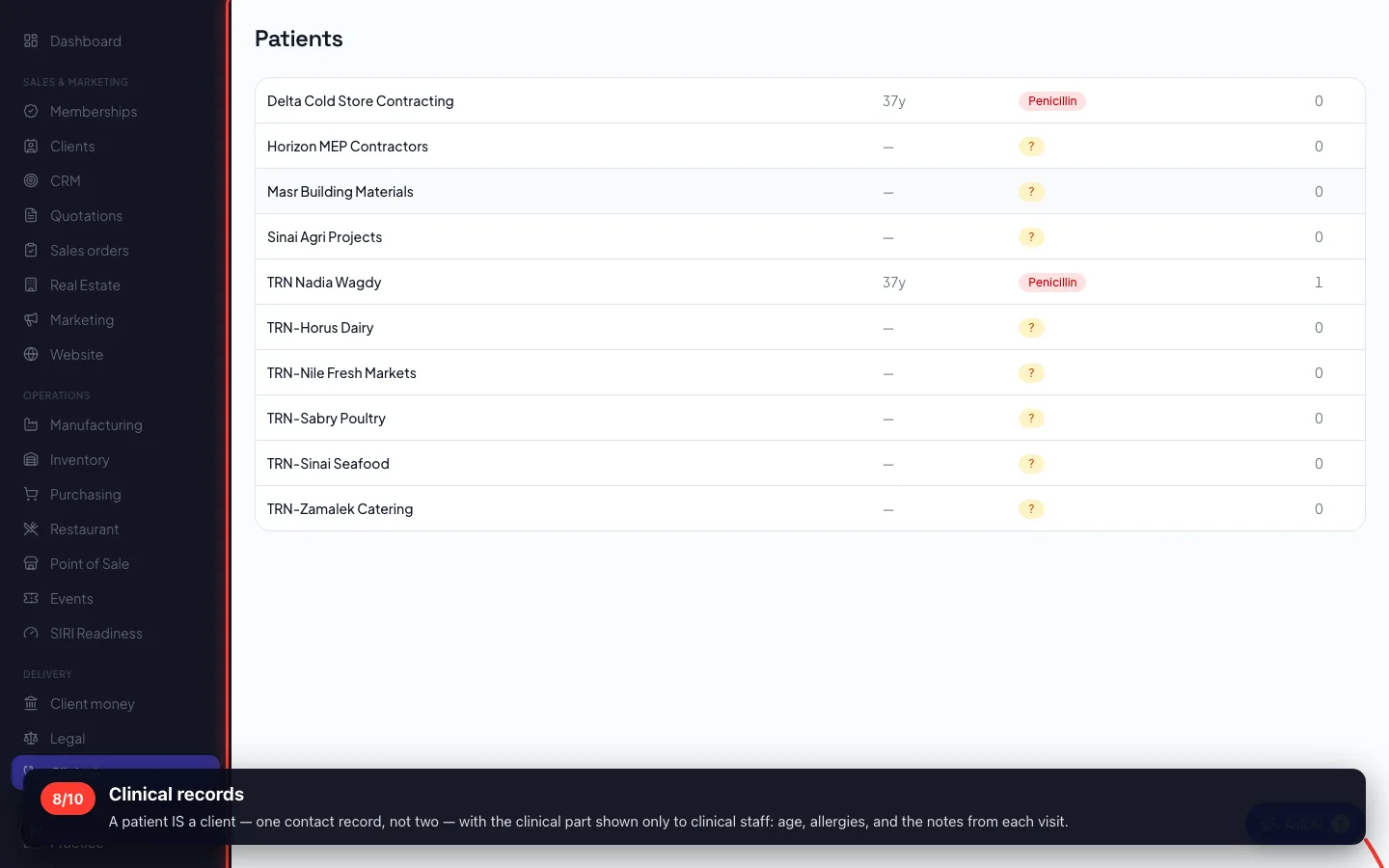 Clinical records