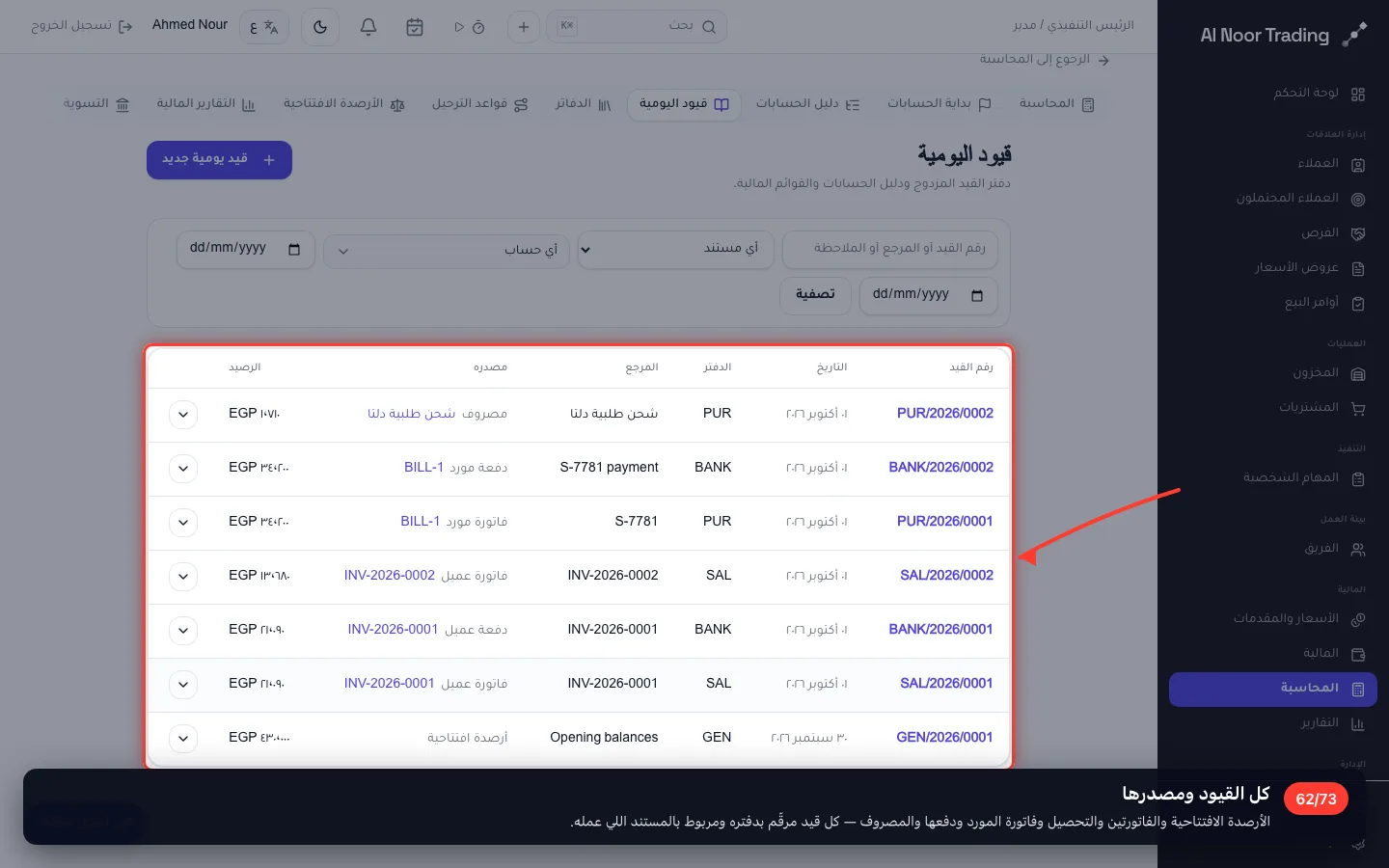 كل القيود ومصدرها
